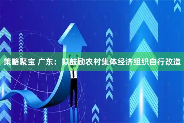 策略聚宝 广东：拟鼓励农村集体经济组织自行改造